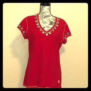 Doubled Ranch red T shirt size L